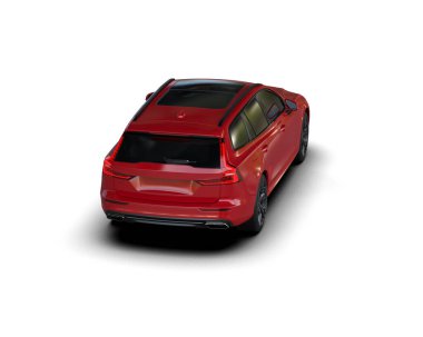 Üç boyutlu illüstrasyon. Modern araba beyaz arkaplanda izole edildi. 