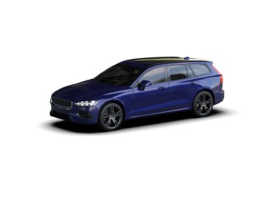 Üç boyutlu illüstrasyon. Modern araba beyaz arkaplanda izole edildi. 