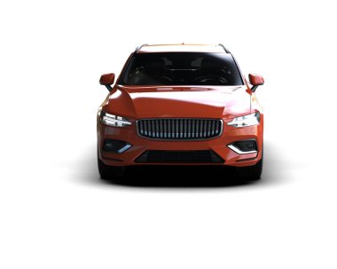 Üç boyutlu illüstrasyon. Modern araba beyaz arkaplanda izole edildi. 