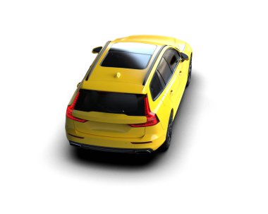 Üç boyutlu illüstrasyon. Modern araba beyaz arkaplanda izole edildi. 