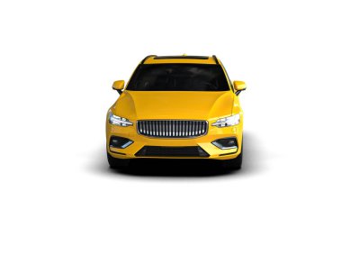 Üç boyutlu illüstrasyon. Modern araba beyaz arkaplanda izole edildi. 