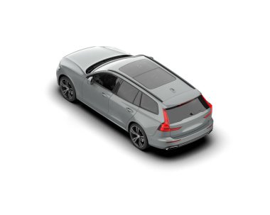 Üç boyutlu illüstrasyon. Modern araba beyaz arkaplanda izole edildi. 