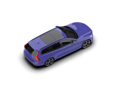 Üç boyutlu illüstrasyon. Modern araba beyaz arkaplanda izole edildi. 