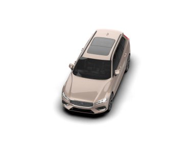 Üç boyutlu illüstrasyon. Modern araba beyaz arkaplanda izole edildi. 