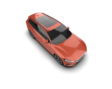 Üç boyutlu illüstrasyon. Modern araba beyaz arkaplanda izole edildi. 