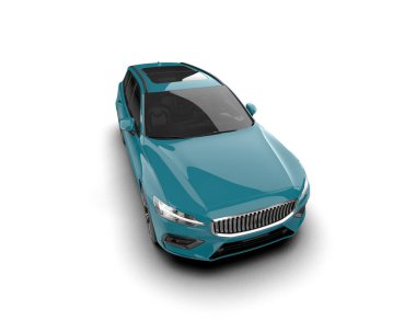 Üç boyutlu illüstrasyon. Modern araba beyaz arkaplanda izole edildi. 