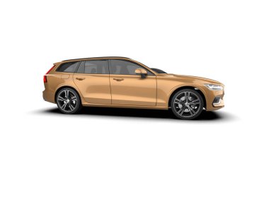 Üç boyutlu illüstrasyon. Modern araba beyaz arkaplanda izole edildi. 