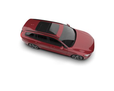 Üç boyutlu illüstrasyon. Modern araba beyaz arkaplanda izole edildi. 