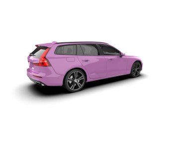 Üç boyutlu illüstrasyon. Modern araba beyaz arkaplanda izole edildi. 