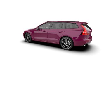 Üç boyutlu illüstrasyon. Modern araba beyaz arkaplanda izole edildi. 