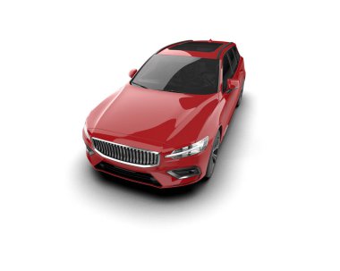 Üç boyutlu illüstrasyon. Modern araba beyaz arkaplanda izole edildi. 