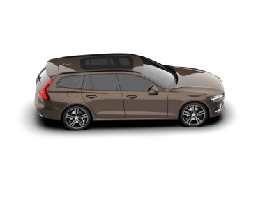 Üç boyutlu illüstrasyon. Modern araba beyaz arkaplanda izole edildi. 