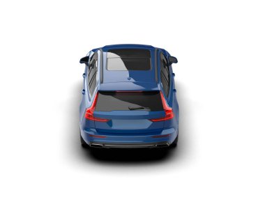 Üç boyutlu illüstrasyon. Modern araba beyaz arkaplanda izole edildi. 