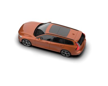 Üç boyutlu illüstrasyon. Modern araba beyaz arkaplanda izole edildi. 