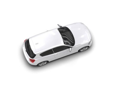 Üç boyutlu illüstrasyon. Modern araba beyaz arkaplanda izole edildi. 