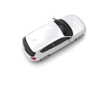 Üç boyutlu illüstrasyon. Modern araba beyaz arkaplanda izole edildi. 