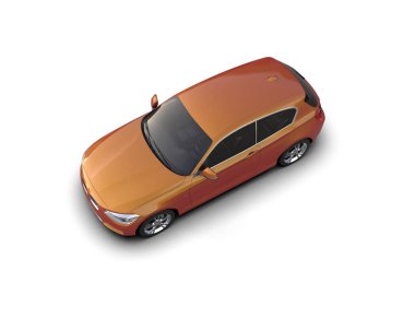 Üç boyutlu illüstrasyon. Modern araba beyaz arkaplanda izole edildi. 