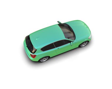 Üç boyutlu illüstrasyon. Modern araba beyaz arkaplanda izole edildi. 