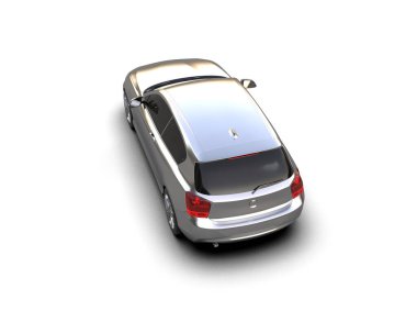 Üç boyutlu illüstrasyon. Modern araba beyaz arkaplanda izole edildi. 