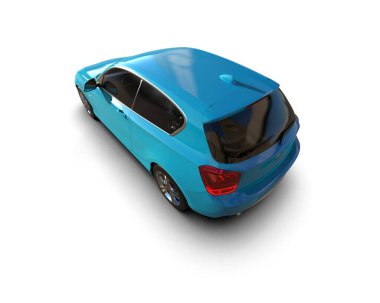 Üç boyutlu illüstrasyon. Modern araba beyaz arkaplanda izole edildi. 