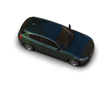 Üç boyutlu illüstrasyon. Modern araba beyaz arkaplanda izole edildi. 