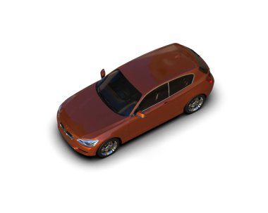 Üç boyutlu illüstrasyon. Modern araba beyaz arkaplanda izole edildi. 