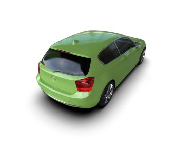 Üç boyutlu illüstrasyon. Modern araba beyaz arkaplanda izole edildi. 