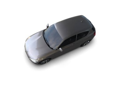 Üç boyutlu illüstrasyon. Modern araba beyaz arkaplanda izole edildi. 