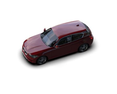 Üç boyutlu illüstrasyon. Modern araba beyaz arkaplanda izole edildi. 