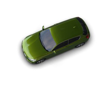 Üç boyutlu illüstrasyon. Modern araba beyaz arkaplanda izole edildi. 