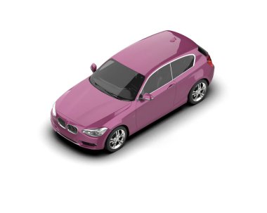 Üç boyutlu illüstrasyon. Modern araba beyaz arkaplanda izole edildi. 