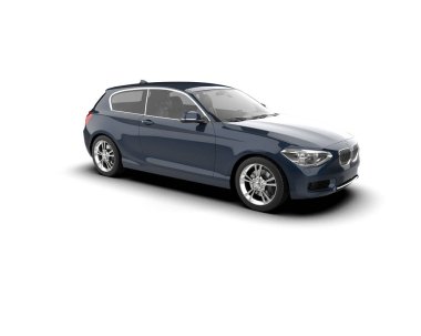 Üç boyutlu illüstrasyon. Modern araba beyaz arkaplanda izole edildi. 