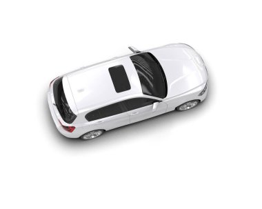 Üç boyutlu illüstrasyon. Modern araba beyaz arkaplanda izole edildi. 