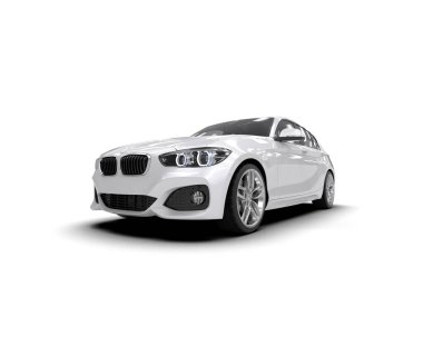 Üç boyutlu illüstrasyon. Modern araba beyaz arkaplanda izole edildi. 