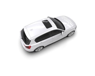 Üç boyutlu illüstrasyon. Modern araba beyaz arkaplanda izole edildi. 