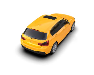 Üç boyutlu illüstrasyon. Modern araba beyaz arkaplanda izole edildi. 