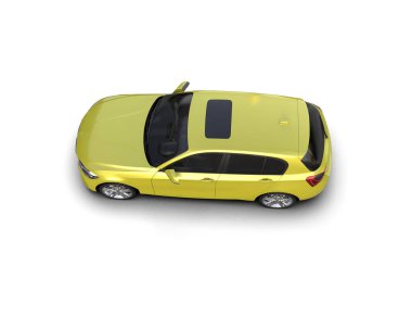 Üç boyutlu illüstrasyon. Modern araba beyaz arkaplanda izole edildi. 