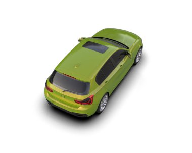 Üç boyutlu illüstrasyon. Modern araba beyaz arkaplanda izole edildi. 