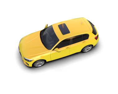 Üç boyutlu illüstrasyon. Modern araba beyaz arkaplanda izole edildi. 