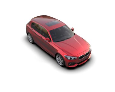 Üç boyutlu illüstrasyon. Modern araba beyaz arkaplanda izole edildi. 