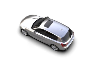 Üç boyutlu illüstrasyon. Modern araba beyaz arkaplanda izole edildi. 