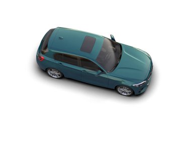 Üç boyutlu illüstrasyon. Modern araba beyaz arkaplanda izole edildi. 