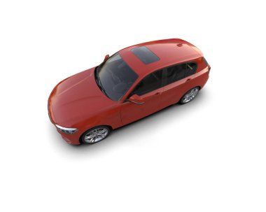 Üç boyutlu illüstrasyon. Modern araba beyaz arkaplanda izole edildi. 