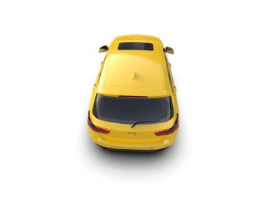 Üç boyutlu illüstrasyon. Modern araba beyaz arkaplanda izole edildi. 