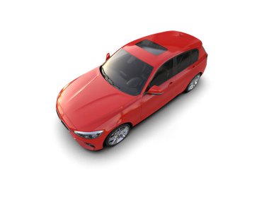 Üç boyutlu illüstrasyon. Modern araba beyaz arkaplanda izole edildi. 