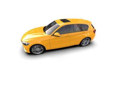 Üç boyutlu illüstrasyon. Modern araba beyaz arkaplanda izole edildi. 