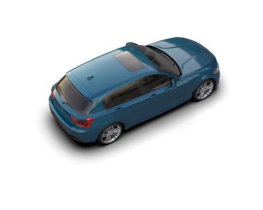 Üç boyutlu illüstrasyon. Modern araba beyaz arkaplanda izole edildi. 