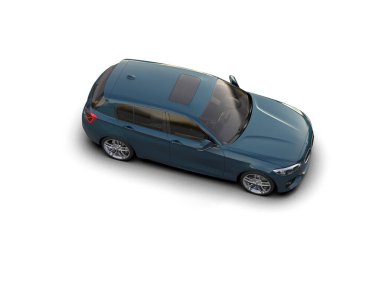 Üç boyutlu illüstrasyon. Modern araba beyaz arkaplanda izole edildi. 