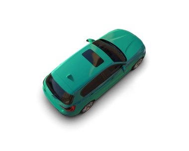 Üç boyutlu illüstrasyon. Modern araba beyaz arkaplanda izole edildi. 