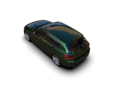 Üç boyutlu illüstrasyon. Modern araba beyaz arkaplanda izole edildi. 